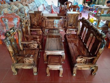 Combo bộ bàn ghế quốc đào + kệ tivi gỗ tràm (Chị Hương, Thanh Hóa)