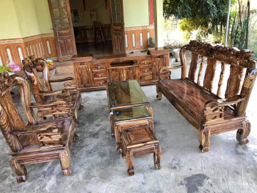 Bộ bàn ghế Minh Quốc gỗ Tràm tay 10 (Anh Cường, Sóc Sơn)