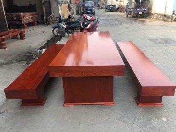 Bộ bàn ghế K3 gỗ xoan đào (Chú Bình, An Giang)