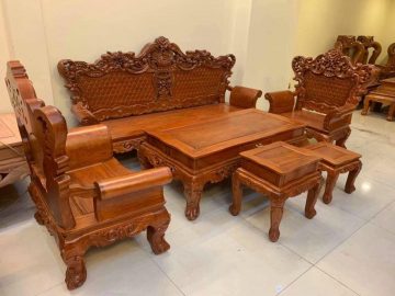 Bộ bàn ghế hoàng gia gỗ hương đá (Chị Hương, Hưng Yên)