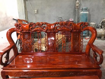 Bộ bàn ghế minh quốc tay 10 gỗ xà cừ (Bác Vân, Phú Xuyên)